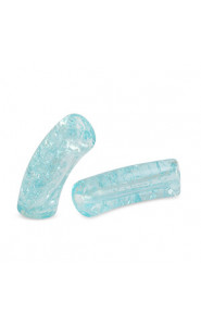Acrylic Tube bead 34x11mm crackled Turquoise blue
